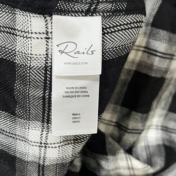 Rails Hunter Rayon Button Down Shirt Size S Midnight Snow Plaid NEW - Picture 10 of 12